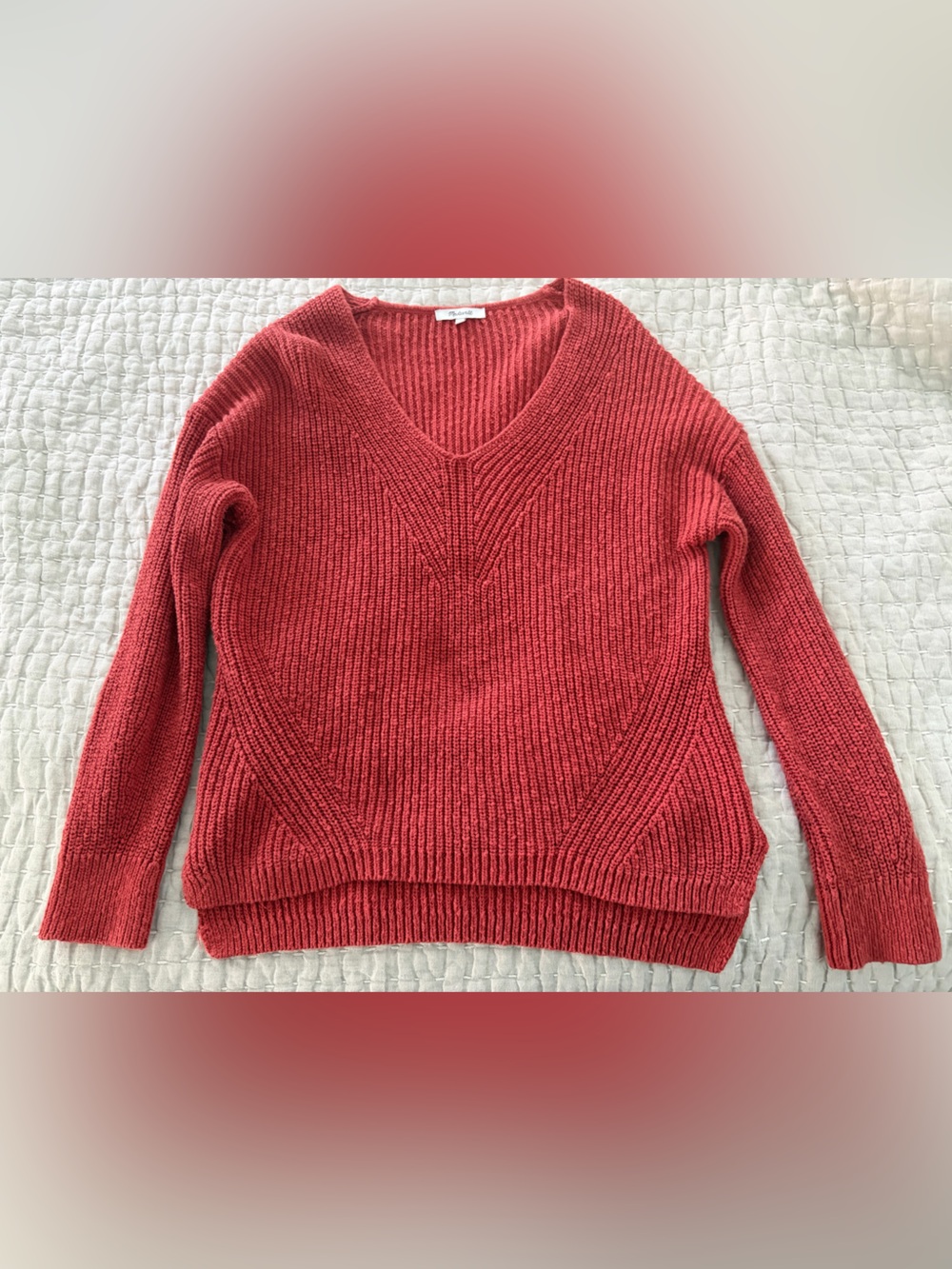 Madewell V-Neck Ribbed Sweater